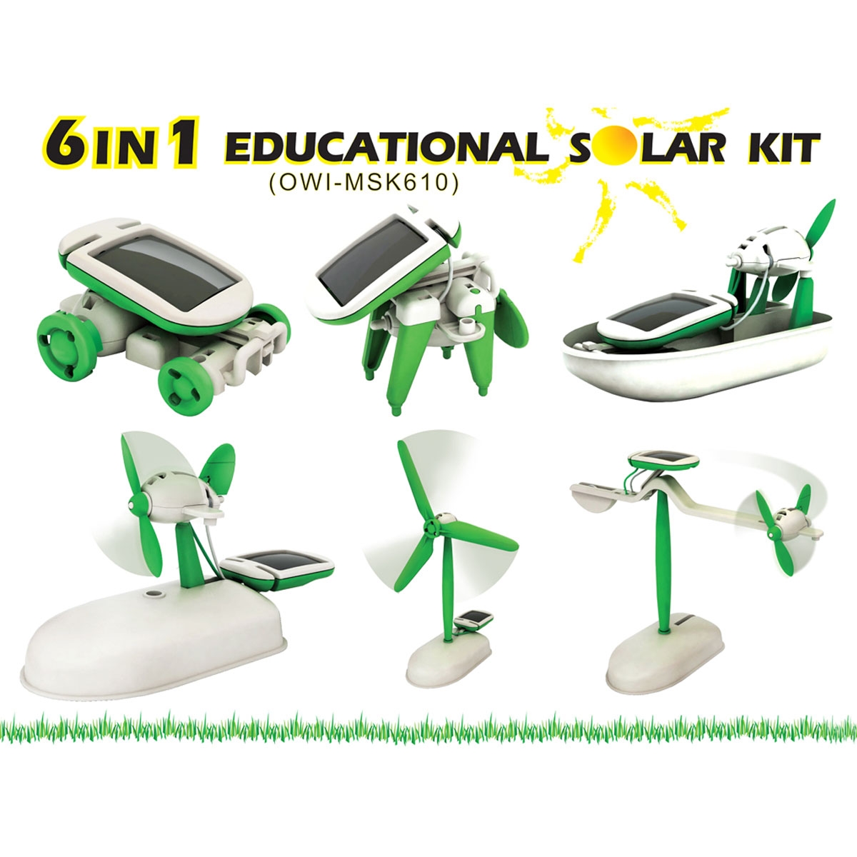 5023 Solar Renewable Energy Education 6 in 1 Robot Kit Outdoor Toy 