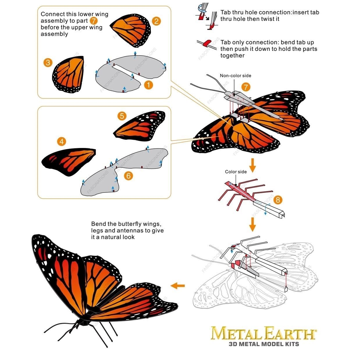 Fascinations Metal Earth BUTTERFLY Quality 3D Laser Cut Steel Puzzle Model Kit 