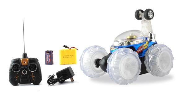 Prettyia Remote Control Acrobatic Stunt RC Car Vehicle w LED Light Music Toy 