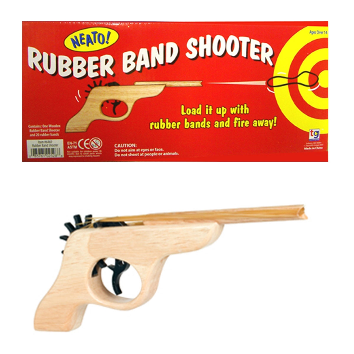 B94 NEW Micro Blaster rubber Band Shooter Novelty Toy by Hog Wild shoots 20ft 